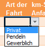 Excel Dropdown Auswahlliste in einer Excel Zelle