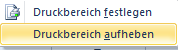 Druckbereich in MS Excel 2010 wieder aufheben