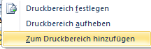 Druckbereich in MS Excel erweitern