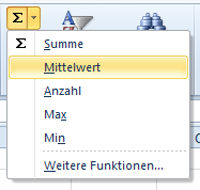 Mittelwert über Excel Auswahl