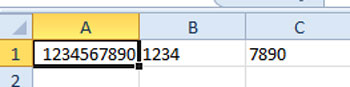 Ergebnis der Excel Funktion rechts links