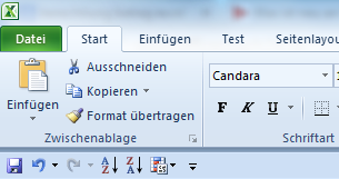 Anzeige Schnellstartleiste unter dem Excel Menü