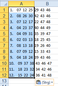 Daten für Text in Spalten importieren in Excel