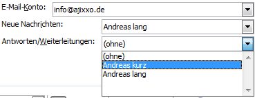 Einem Outlook Mailkonto verschiedene Signaturen zuweisen