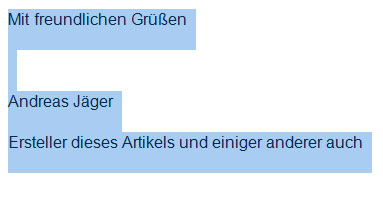 Markieren des sich wiederholenden Texts für Schnellbausteine