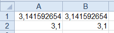 Anzeige der Funktion runden() und Änderung Nachkommastellen per Excel Formatierung