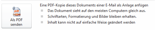 Word Dokument als PDF Datei per EMail senden